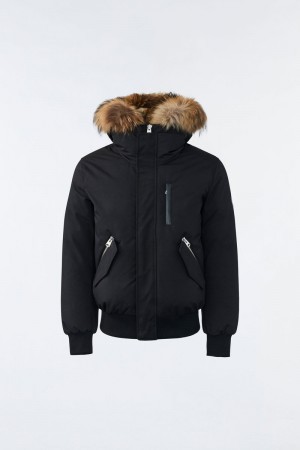 Mackage DIXON 2-in-1 Nordic Tech down bomber with natural fur Dunparka Herr Svarta | 150FUZTVD