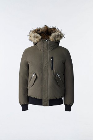 Mackage DIXON 2-in-1 Nordic Tech down bomber with natural fur Dunparka Herr Mörkolivgröna | 693WCMGVJ