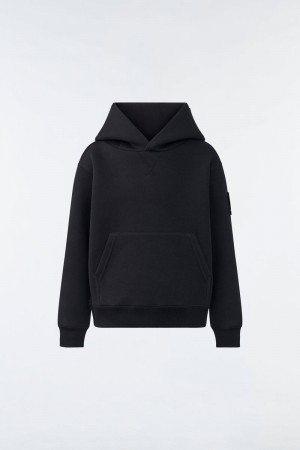 Mackage DRU Double-face jersey Hoodie Barn Svarta | 584AMNFJL