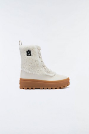 Mackage HERO shearling Vinterkängor Dam Vita | 379RMKTEW