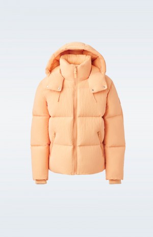 Mackage KENT-TR Tactile ripstop with hood Dunjackor Herr Orange | 708QKDHZS