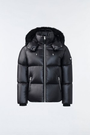 Mackage KENT lustrous light with shearling Dunjackor Herr Svarta | 324GXKWYD