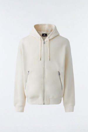 Mackage KRYS Zip-up with velvet embroidery Hoodie Herr Vita | 904NYHGUQ