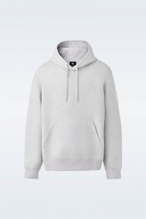 Mackage KRYS with velvet embroidery Hoodie Herr Ljusgrå | 534YHBLVS