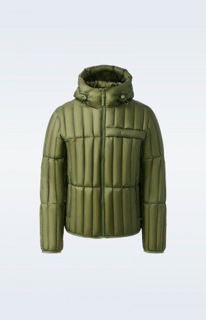 Mackage PETER Translucent ripstop light with hood Dunjackor Herr Olivgröna | 597CFLQZJ