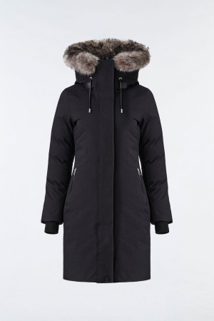 Mackage SHILOH 2-in-1 fitted down with removable bib and sheepskin Rockar Dam Svarta | 291TXPBWE