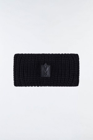 Mackage SIM-Z Rib knit merino wool Pannband Dam Svarta | 173AFZOWH