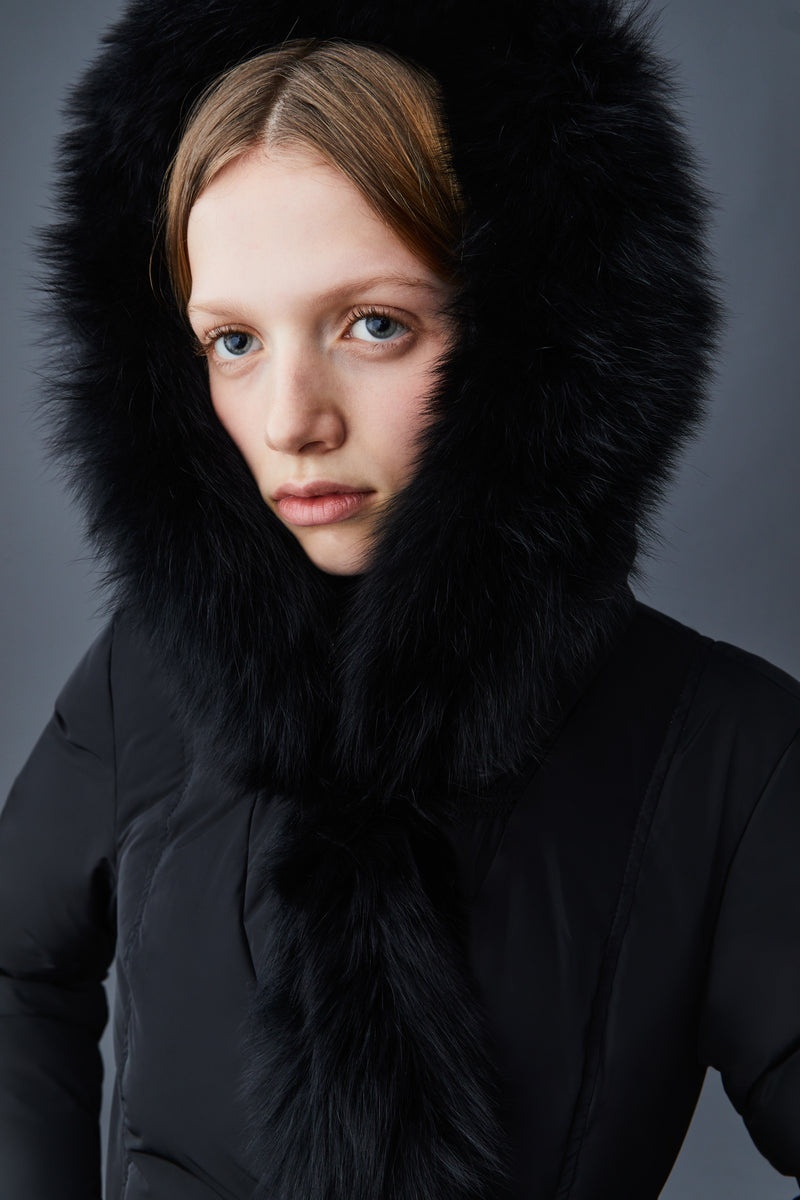 Mackage ADALI Down with fox fur Signature Collar Rockar Dam Svarta | 395JBXUGO