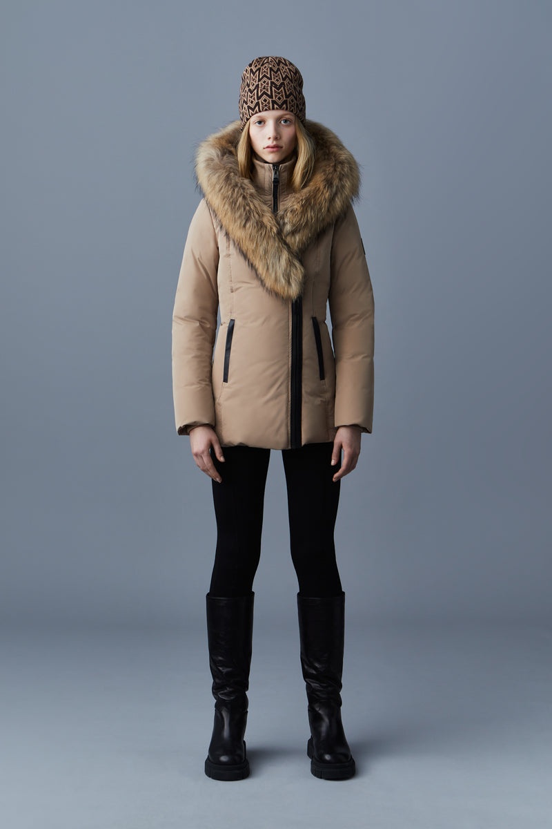 Mackage ADALI down with natural fur Signature Collar Rockar Dam Bruna | 123QYVLHZ