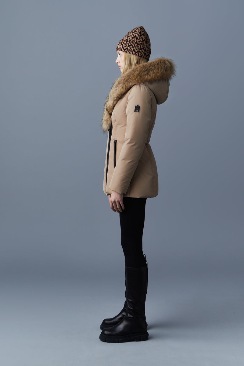 Mackage ADALI down with natural fur Signature Collar Rockar Dam Bruna | 123QYVLHZ