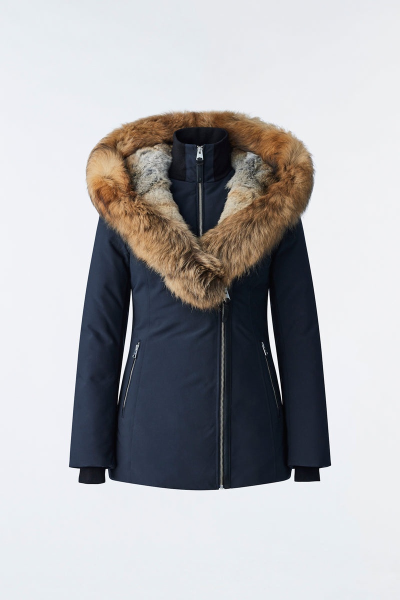 Mackage AKIVA down with Toscana fur trimmed hood Rockar Dam Svarta | 597PRZBWO