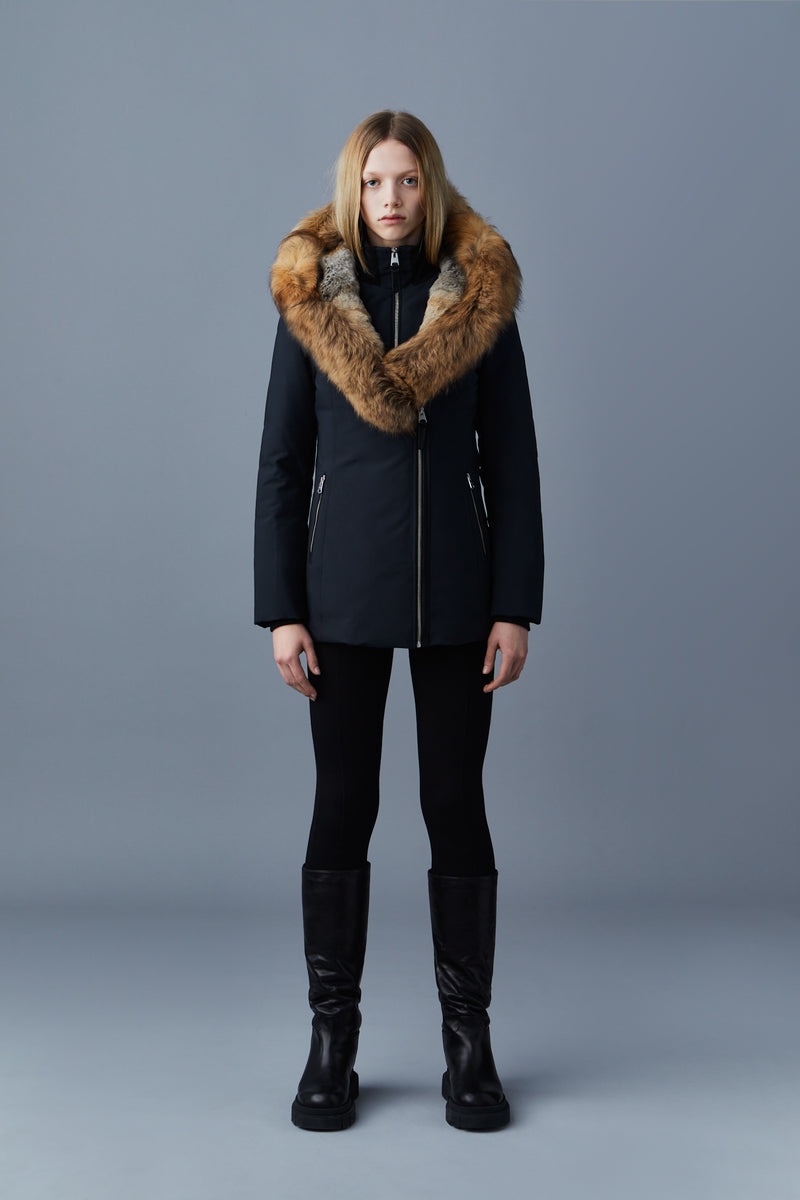 Mackage AKIVA down with Toscana fur trimmed hood Rockar Dam Svarta | 597PRZBWO