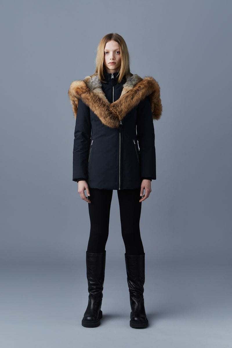 Mackage AKIVA down with Toscana fur trimmed hood Rockar Dam Svarta | 597PRZBWO