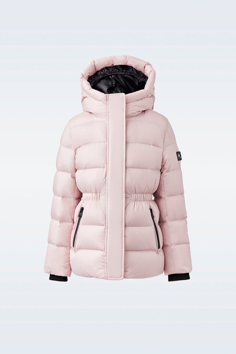 Mackage ALANNIS Lustrous Medium with hood Dunparka Barn Ljusrosa | 961ZANBQW