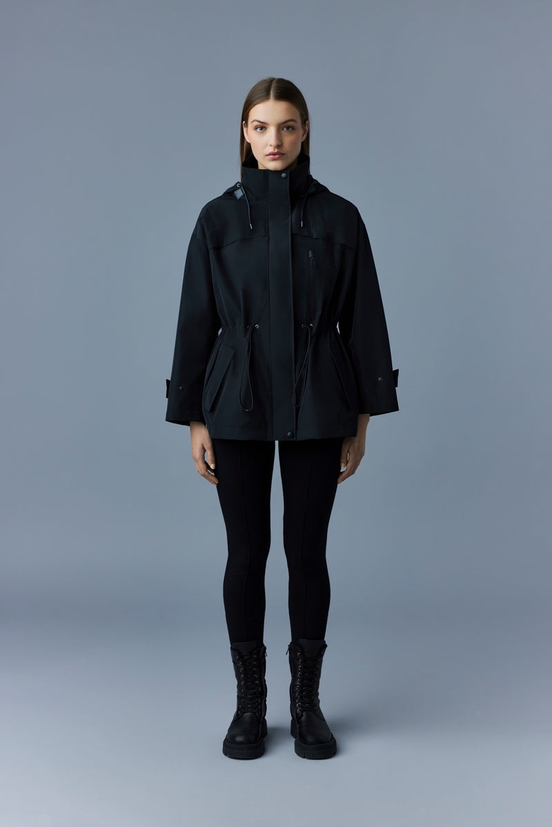 Mackage ALIZE Rain parka with storm visor Trenchcoat Dam Svarta | 397VNDRUA