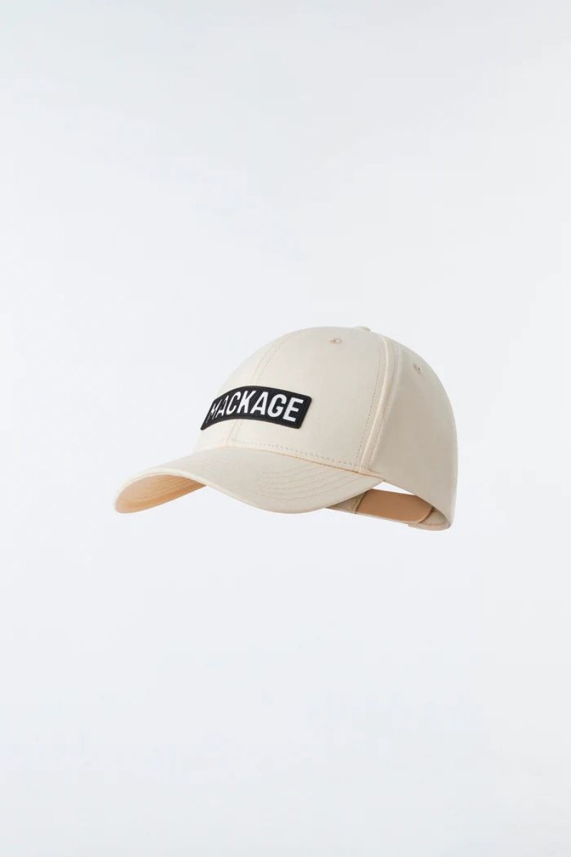 Mackage ANDERSON Baseball (R) Läder wordmark Hatt Herr Beige | 347TEANPU