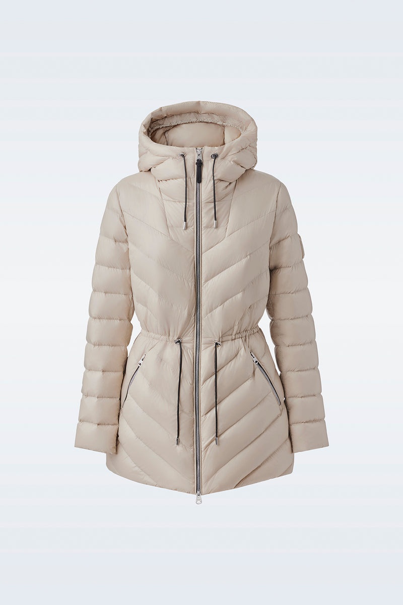 Mackage ARITA light hooded down chevron Pufferjacka Dam Ljuskhaki | 543MREGVF