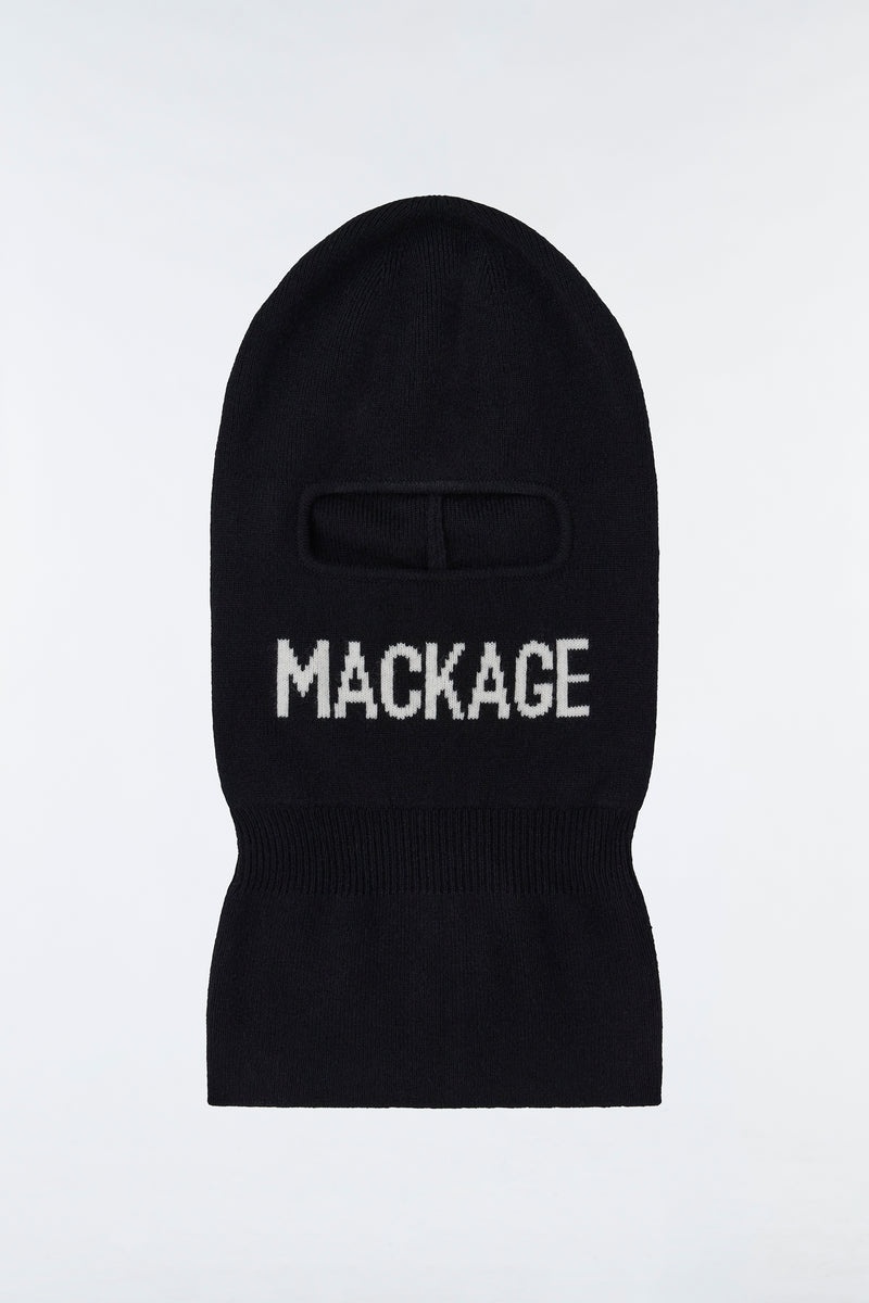 Mackage BALA Knit merino blend logo balaclava Hatt Dam Svarta | 134DPYESH