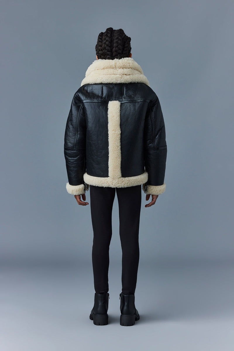 Mackage CALAN Sheepskin with removable collar Bomberjacka Barn Svarta | 465ZIJGTE