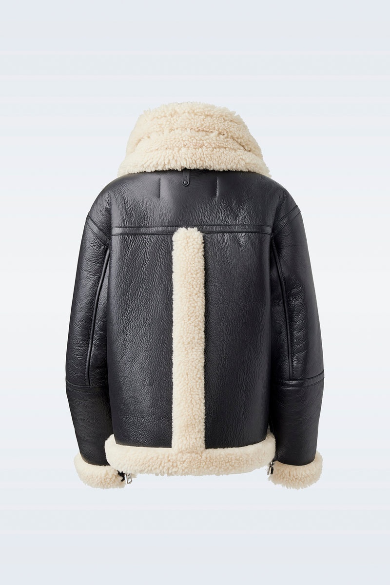 Mackage CALAN Sheepskin with removable collar Bomberjacka Barn Svarta | 465ZIJGTE