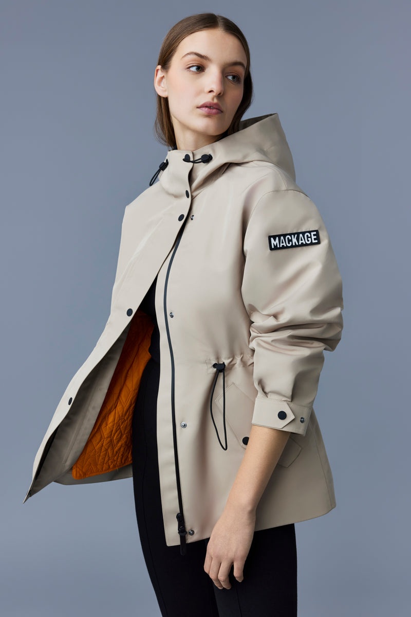 Mackage CARRIE Korta 2-in-1 rain parka with removable liner Trenchcoat Dam Bruna | 708KVBHAO