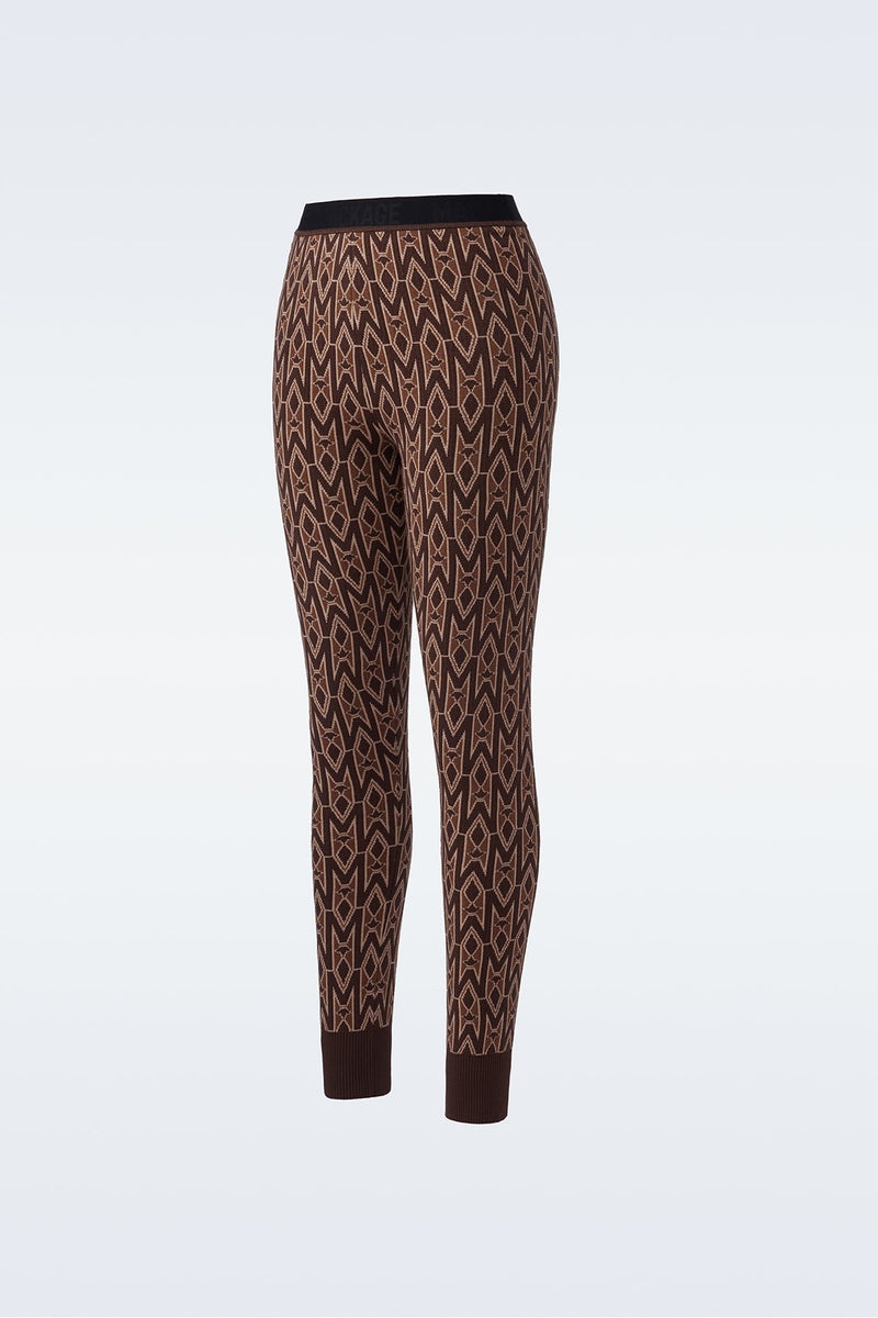 Mackage COURTNEY Agile-360 knitted monogram leggings Byxor Dam Kaffe | 630VHAELK