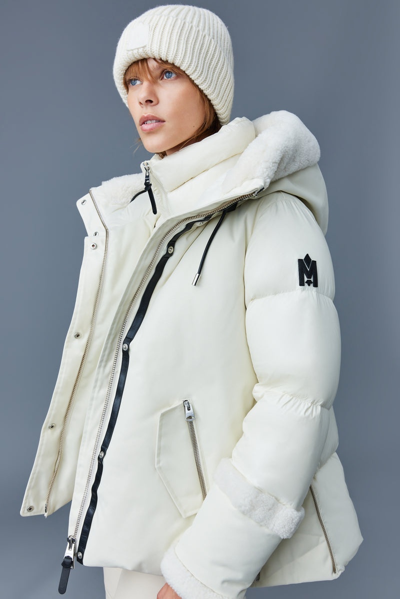 Mackage CYRAH Arctic Twill with shearling trim Dunjackor Dam Vita | 381ERANWY