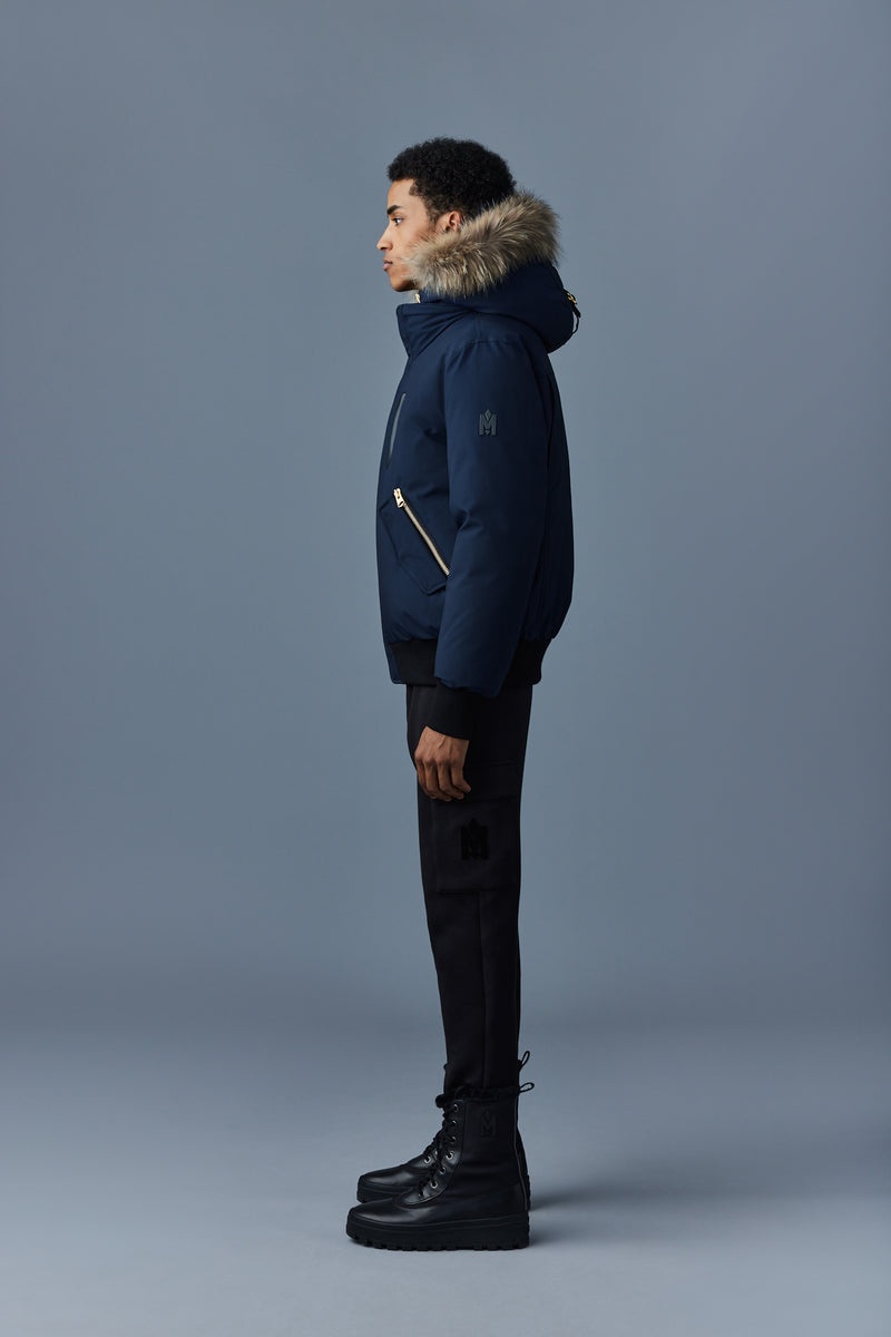 Mackage DIXON 2-in-1 Nordic Tech down bomber with natural fur Dunparka Herr Marinblå | 476IXOREQ