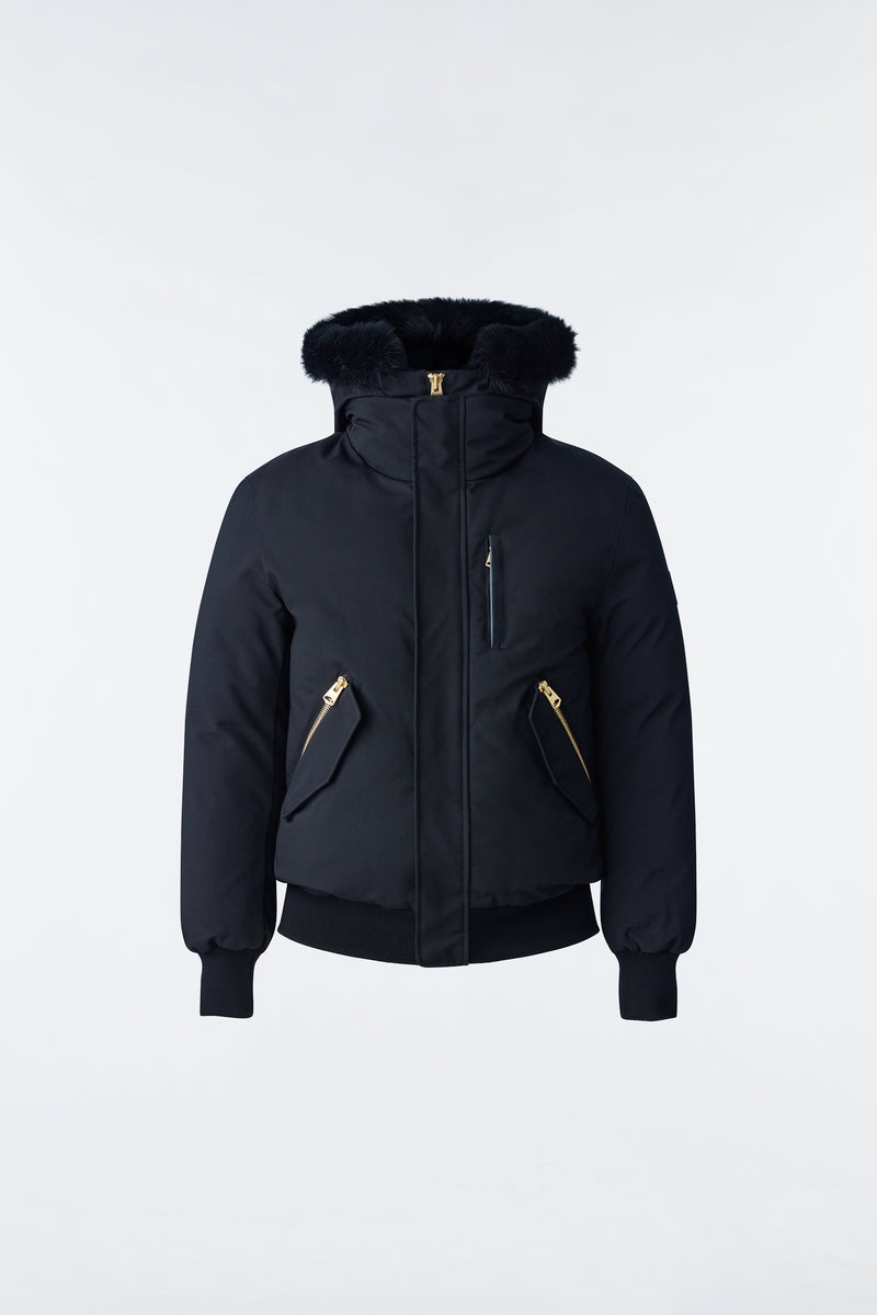 Mackage DIXON 2-in-1 Nordic Tech down bomber with fox fur Dunparka Herr Svarta | 163RXULYG