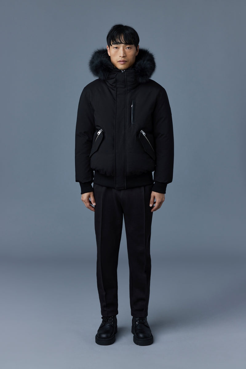 Mackage DIXON 2-in-1 Nordic Tech down bomber with fox fur Dunparka Herr Svarta | 164GFOZVU