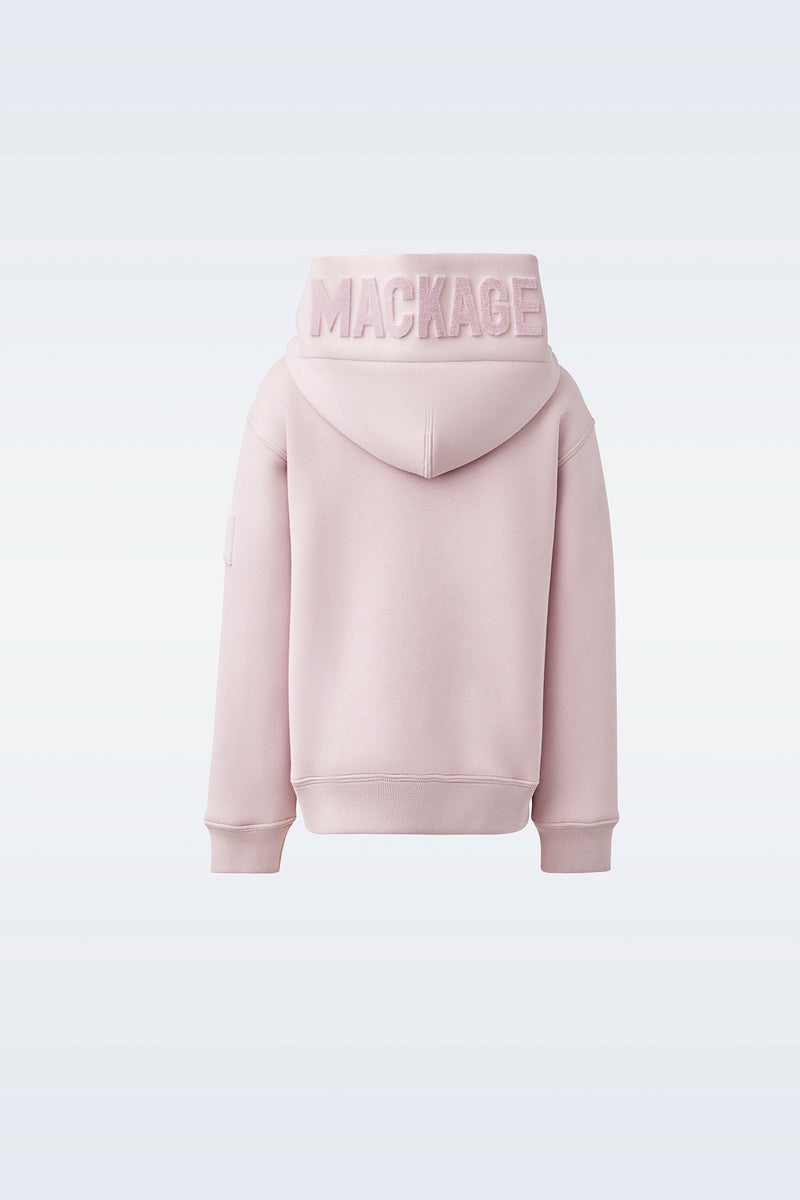 Mackage DRU Double-face jersey Hoodie Barn Rosa | 142JLNFVQ