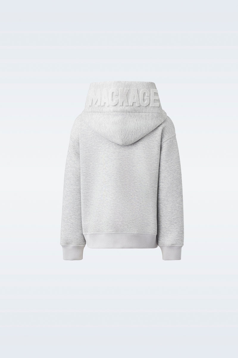 Mackage DRU Double-face jersey Hoodie Barn Ljusgrå | 108KFUJXN