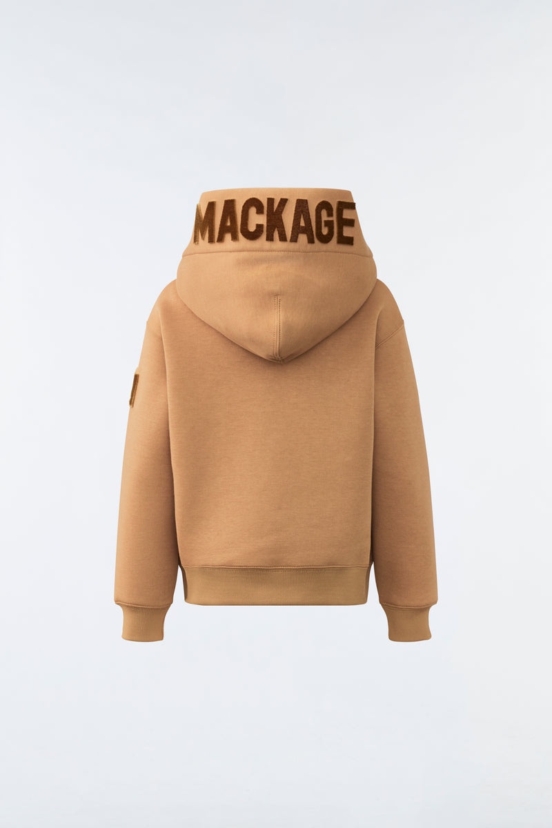 Mackage DRU Double-face jersey Hoodie Barn Bruna | 627OWLMYI