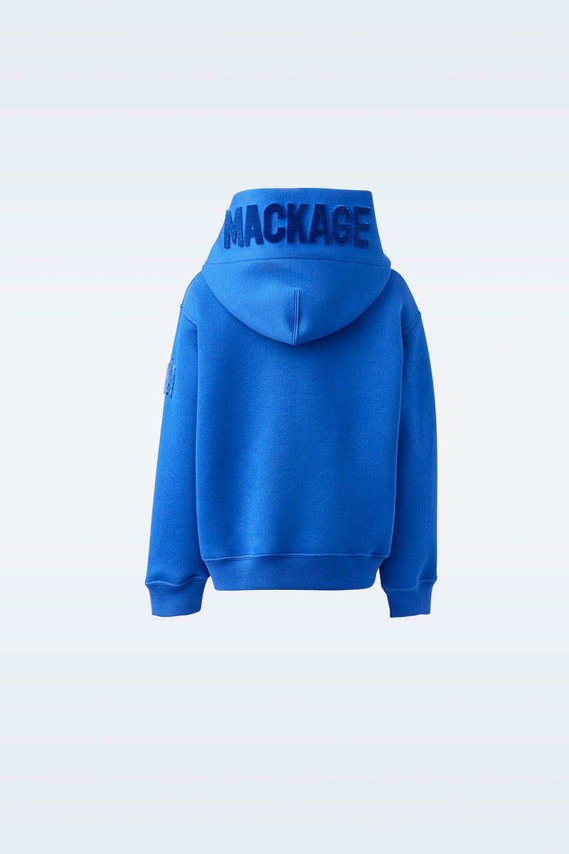 Mackage DRU Double-face jersey Hoodie Barn Blå | 392XEJPYN