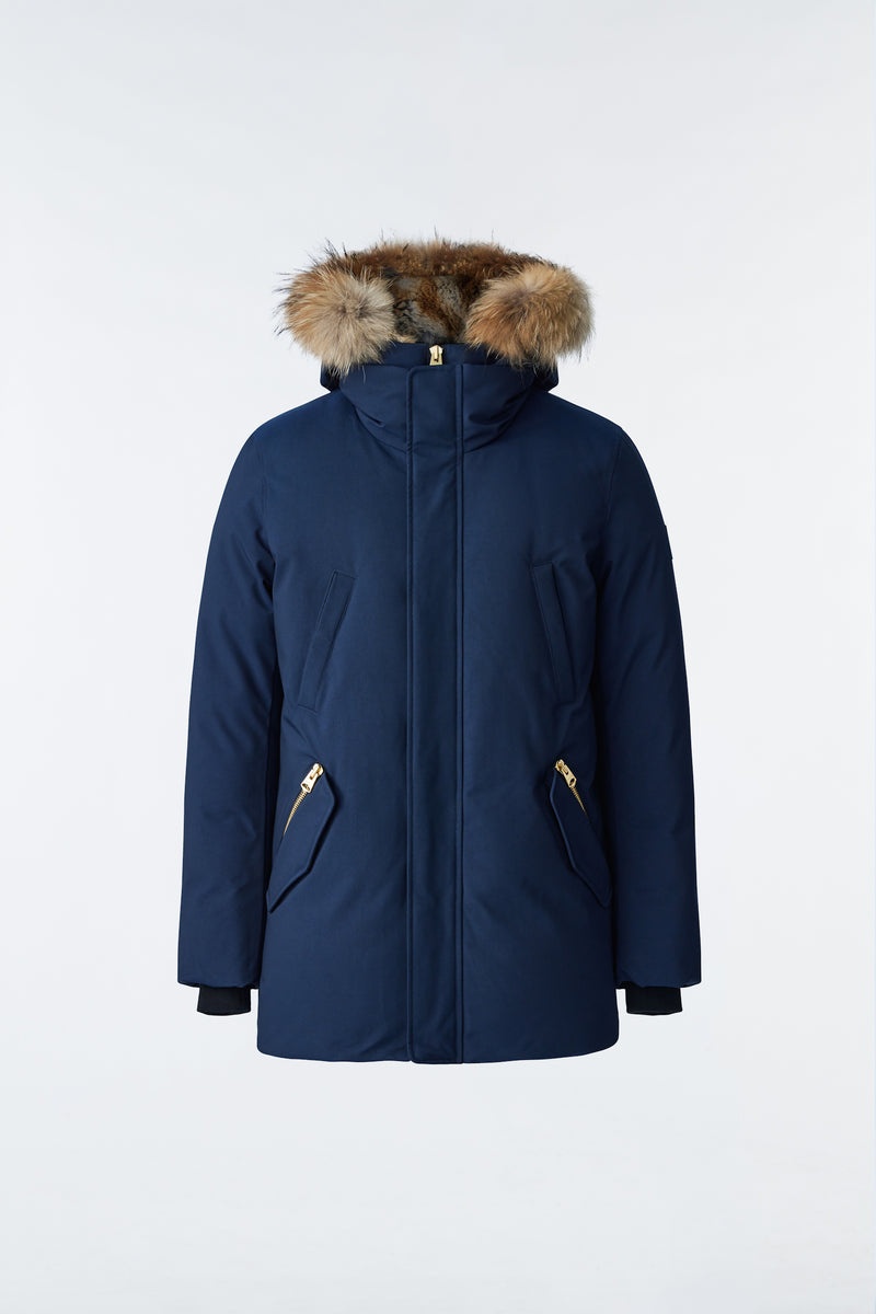 Mackage EDWARD 2-in-1 with hooded bib and natural fur Dunparka Herr Marinblå | 842QLYMAE