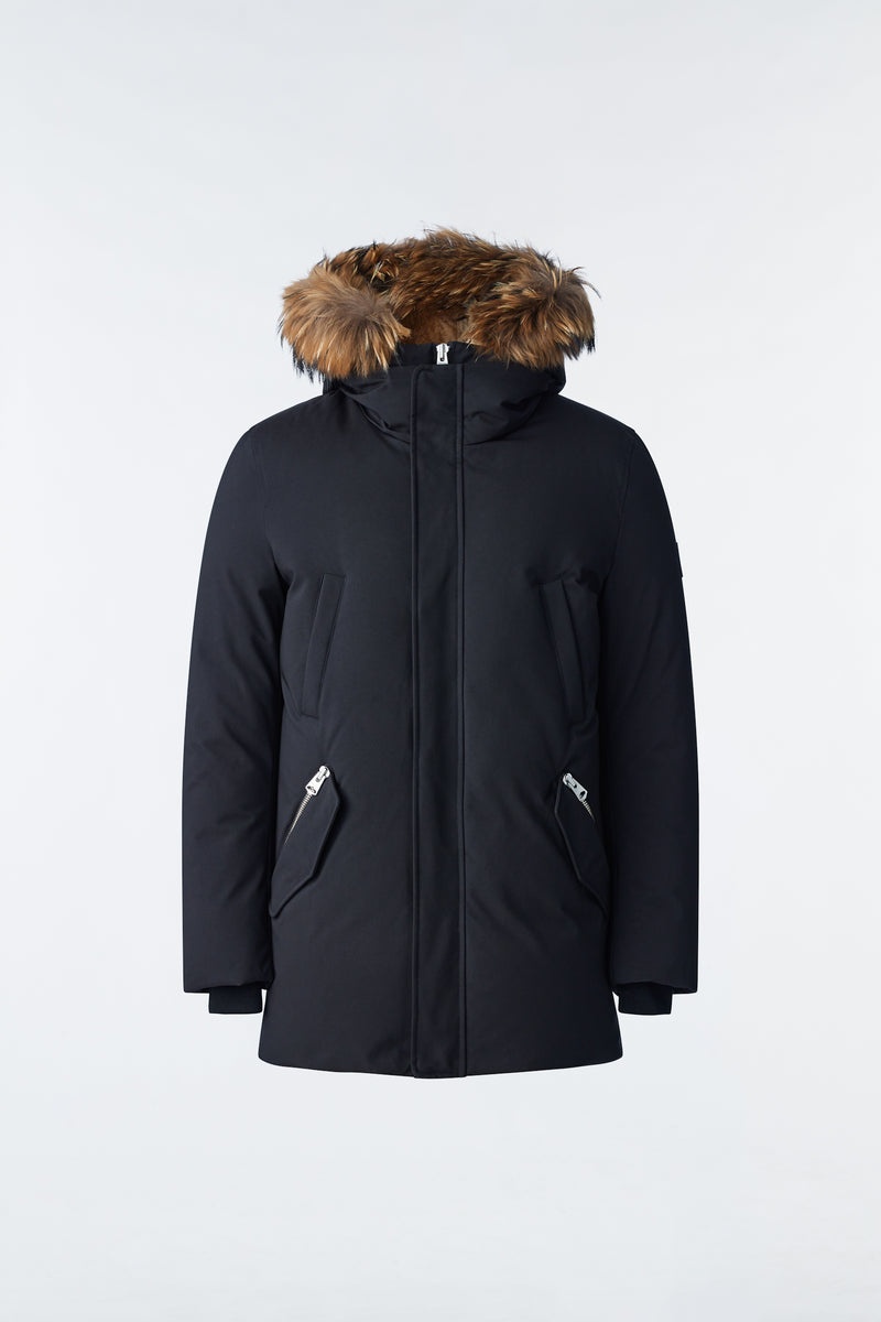 Mackage EDWARD 2-in-1 with hooded bib and natural fur Dunparka Herr Svarta | 637ABFNLK