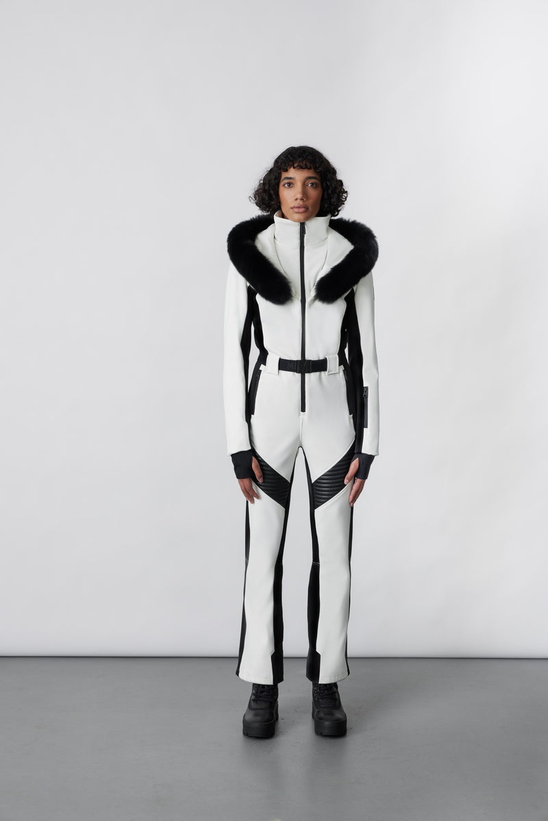 Mackage ELLE-Z Techno fleece ski suit with removable hood and fur trim Dunparka Dam Vita | 189MKXGTV