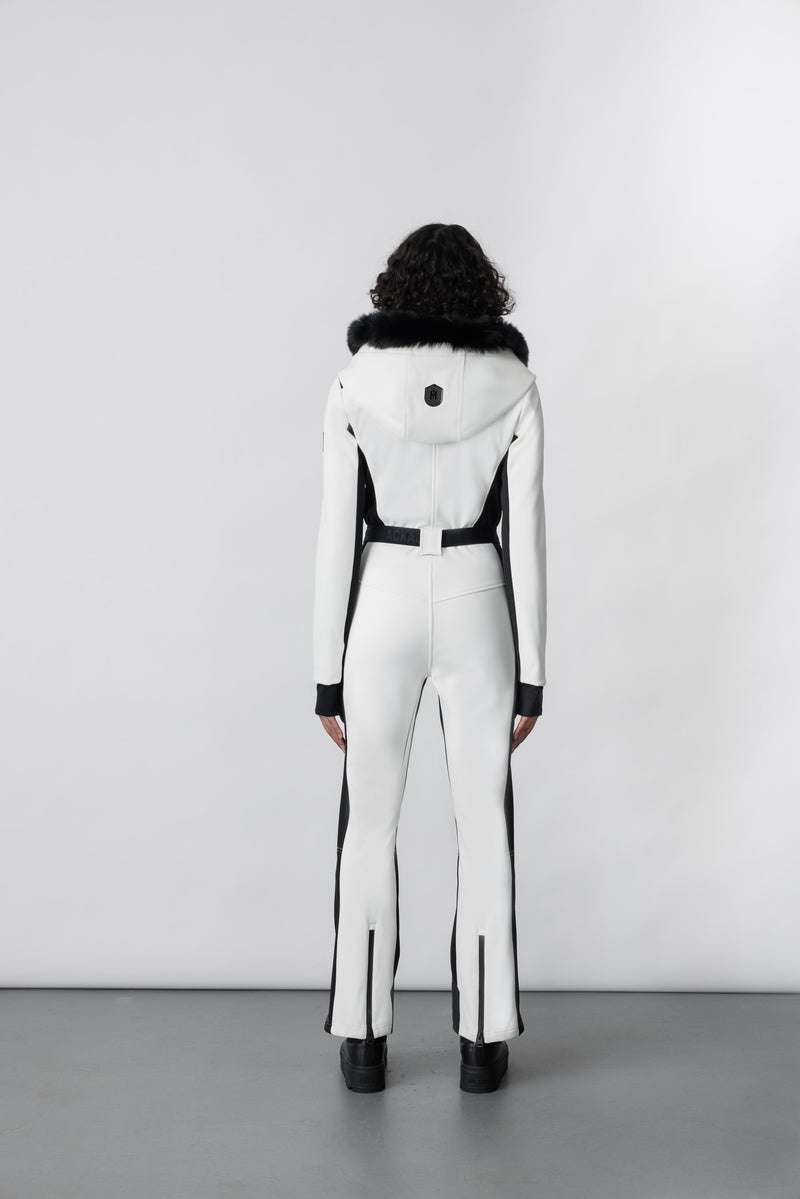 Mackage ELLE-Z Techno fleece ski suit with removable hood and fur trim Dunparka Dam Vita | 189MKXGTV