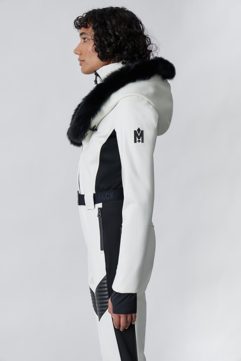 Mackage ELLE-Z Techno fleece ski suit with removable hood and fur trim Dunparka Dam Vita | 189MKXGTV