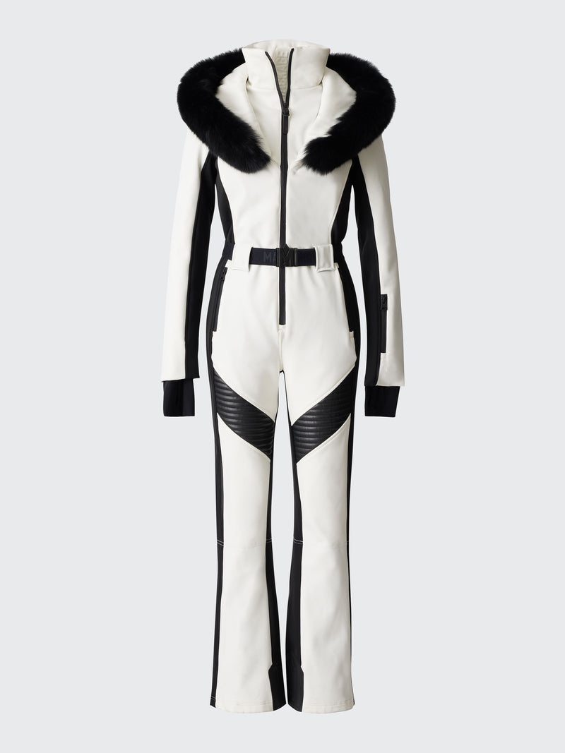 Mackage ELLE-Z Techno fleece ski suit with removable hood and fur trim Dunparka Dam Vita | 189MKXGTV