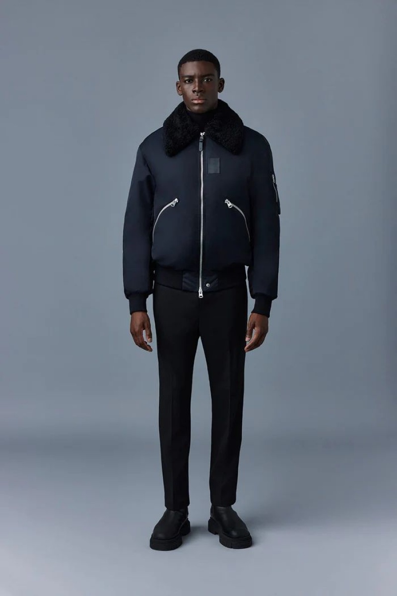 Mackage FRANCIS Down with shearling collar  Bomberjacka Herr Svarta | 370RPINBQ