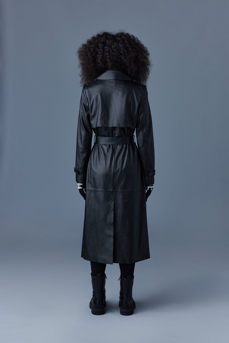 Mackage GAEL (R) Läder with belt Trenchcoat Dam Svarta | 871UVRNWD