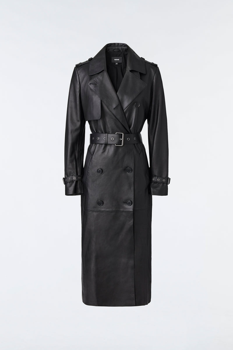 Mackage GAEL (R) Läder with belt Trenchcoat Dam Svarta | 871UVRNWD