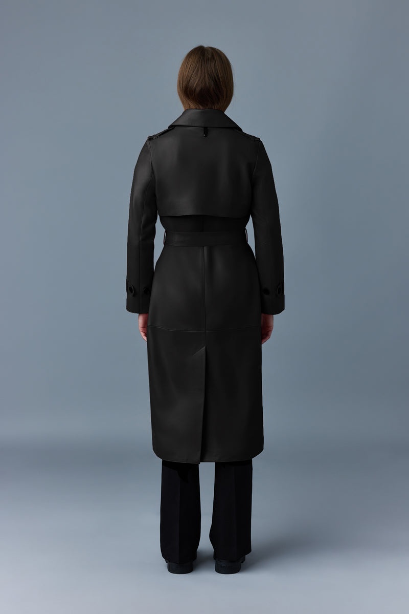 Mackage GAEL (R) Läder with belt Trenchcoat Dam Svarta | 314PDEGCS