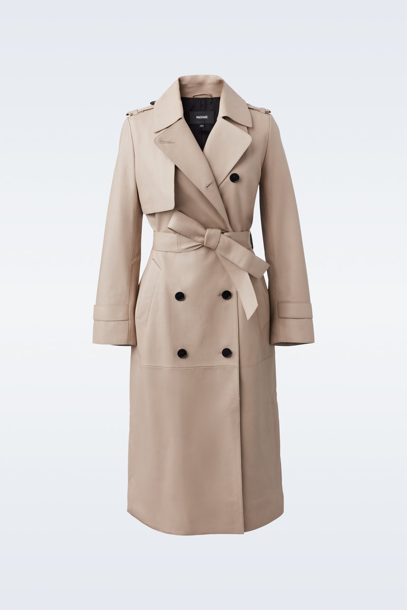 Mackage GAEL (R) Läder with belt Trenchcoat Dam Beige | 210RLDYJX