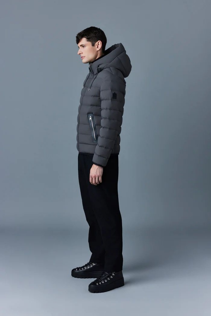 Mackage JACK Agile-360 stretch light with hood Dunjackor Herr Mörkgrå | 324VIOYKZ