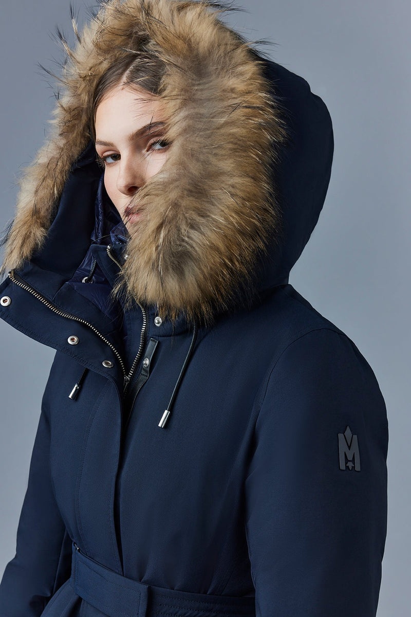 Mackage JENI-FZ 2-in-1 with removable bib & fur trim Dunparka Dam Marinblå | 387OYJLDE