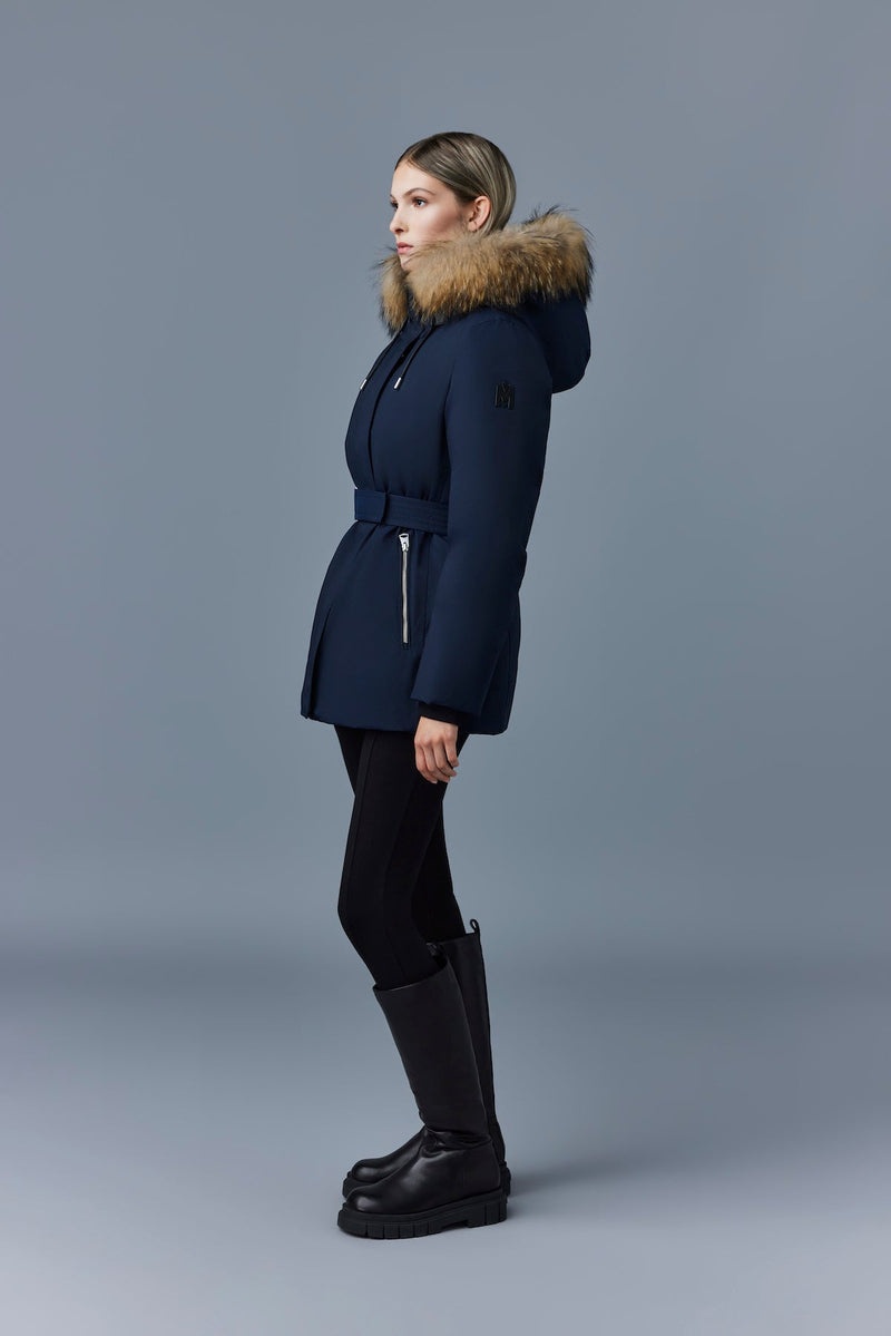 Mackage JENI-FZ 2-in-1 with removable bib & fur trim Dunparka Dam Marinblå | 387OYJLDE