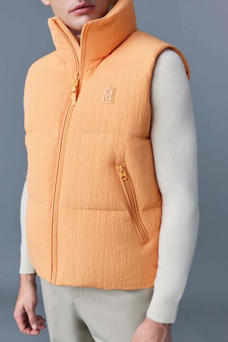 Mackage KANE-TR Tactile Ripstop Fabric with funnel collar Väst Herr Orange | 169CXGNIZ