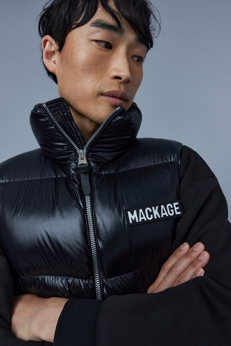 Mackage KANE lustrous light down with funnel collar Väst Herr Svarta | 793YPRBOK